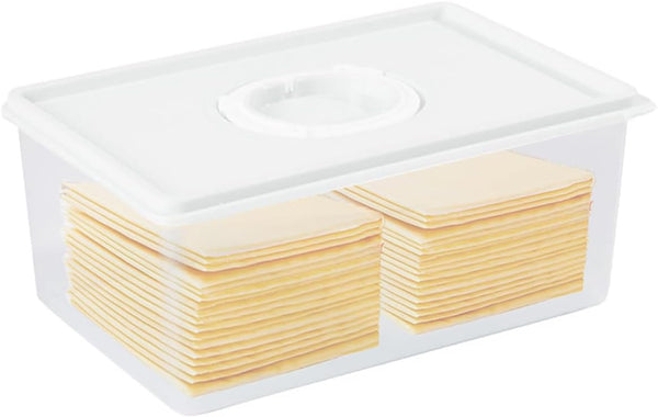 Vellsenne Sliced Cheese Container with Time Recording - Block Cheeses Storage Container for