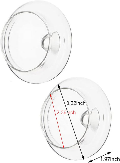 2-Pack Clear Glass Teapot Replacement Lids - Teapot Accessories with Strainer Cover for Home Kitchen Teapots and Teacups - Universal Fit by Samlee