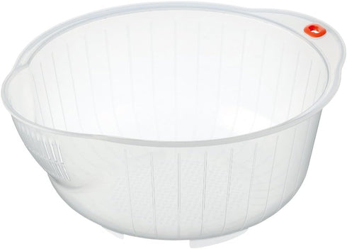 Inomata 0800 Acrylic Wash Bowl, 8-Inch, Clear for Japanese Vegetable Fruit Rice