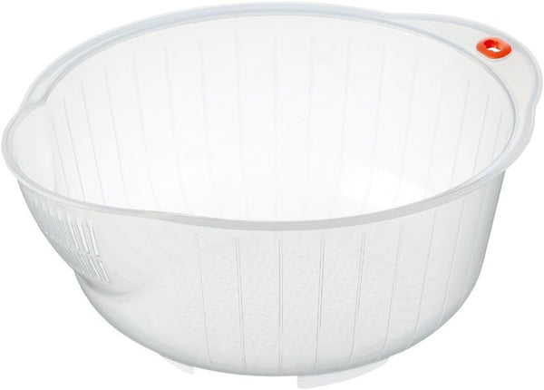 Inomata 0800 Acrylic Wash Bowl, 8-Inch, Clear for Japanese Vegetable Fruit Rice