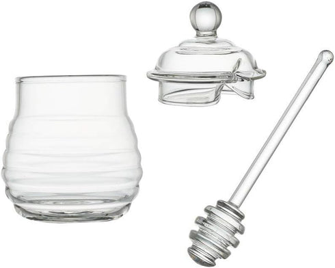 Syrup,9 Mkono Honey Dispenser Glass Honey Jar with Dipper and Lid Honey Pot Container for Home Kitchen Storing Honey
