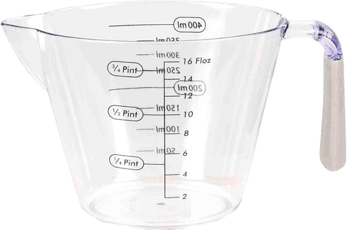 Home Basics 3 Piece Plastic Measuring Cup Set with Rubber Grip Handles, Clear