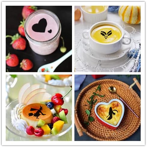 38 Cookie Stencils + Latte Art Pen - Cake Decoration Templates for Coffee & Cappuccino
