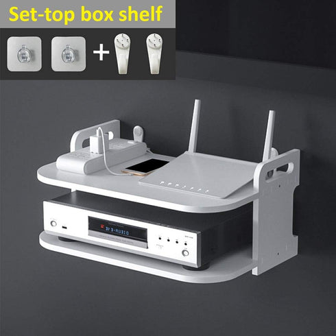 Denpetec Set-Top Floating Shelf for TV Components,TV Box Shelf Thick DVD Player, Wall Hanging Shelf Punching-Free