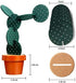 Cactus Coasters Set of 6 DIY Funny Drink Coasters with Flowerpot Holder, Novelty Gifts for Home Bar Decor (Green)