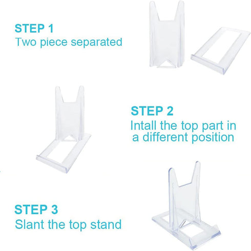 Acrylic Plate Stands, Adjustable Decorative Plate Holder, 12 Pieces for Display Pictures or Plates
