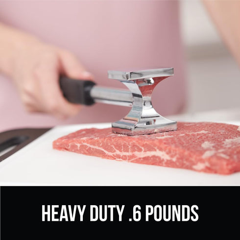 Gorilla Grip Heavy Duty Meat Tenderizer, Dual-Sided Kitchen Mallet for Tenderizing Beef and Poultry, Comfortable Handle