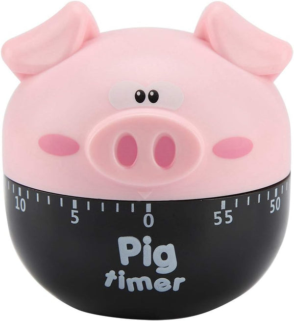 Cute Cartoon Pig Kitchen Timer, Mechanical Cooking Timer for Home Decor and Cooking Timing Tool