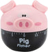 Cute Cartoon Pig Kitchen Timer, 0-55 Minute Wind Up Dial, Loud Alarm Timer, Mechanical Cooking Timing Tool (Pink)