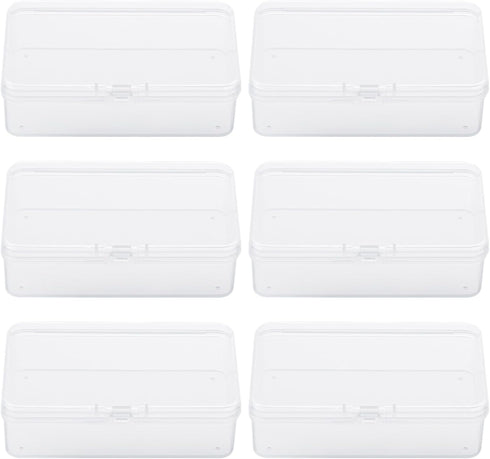 BATTIPAW 6PCS Hair Tie Organizer, Transparent Mini Storage Box, Clear Plastic Container for Home & Office