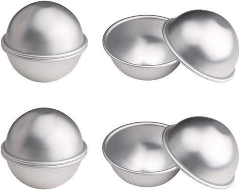 10 Pcs Bath Bomb Mold, Aluminum Alloy Semicircle Cake Mold for DIY Crafting Pudding Egg Tart (5.5 CM)
