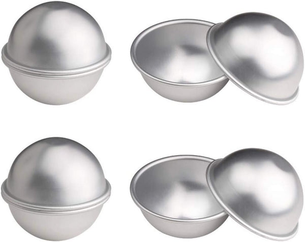 10 Pcs Bath Bomb Mold, Aluminum Alloy Semicircle Cake Mold for DIY Crafting Pudding Egg Tart (5.5 CM)
