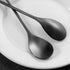 AnSaw Long Handle 7.4-Inch Leaf Teaspoons Set, 6 Pcs Black Stainless Steel