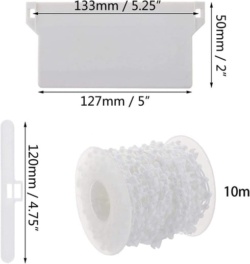 Vertical Blind Bottom Weights Accessories Repair Kit with 10M Chain and Connector Plastic DIY Replacement/Vertical Blind Accessories and Top Hangers (5" (127mm)) by Auto-plaza