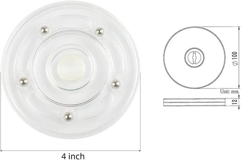 TamBee 2PC 4Inch Acrylic Lazy Susan Turntable Organizer, Revolving Display Base for Spice Rack, Kitchen Pantry