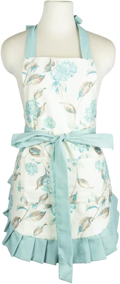 NEOVIVA Floral Cotton Kitchen Aprons for Women with Pockets