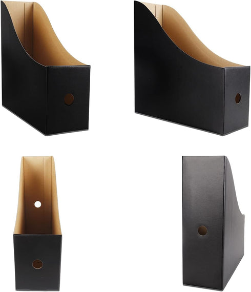 Black Magazine Holder (2 Pack), 10.6'' H × 10.2'' L × 3.5'' W, Magazine File Holder for Home, Office, Desk Storage Box