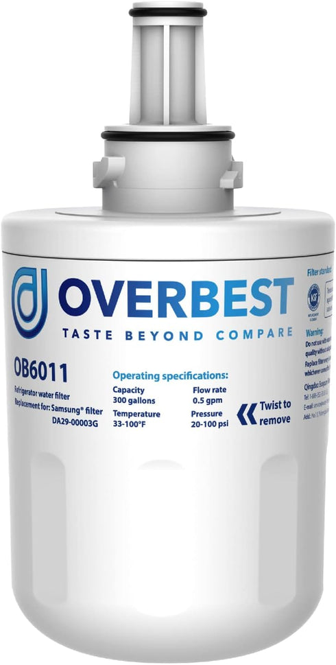 Overbest DA29-00003G Water Filter Replacement for Samsung DA29-00003G, DA29-00003B, DA29-00003A, Aqua-Pure Plus