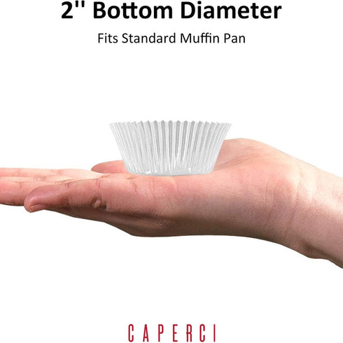 Caperci Silver Foil Cupcake Muffin Liners, Standard Size Baking Cups, 150-Pack