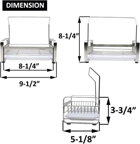 kaileyouxiangongsi SUS304 Holder,9.45 x5.15 x8.1 inches,Large Sponge Holder - Kitchen Sink Organizer - Sink Caddy