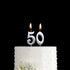 MAGJUCHE Silver 50th Birthday Numeral Candle, Number 50 Cake Topper Candles, Party Decoration for Women or Men