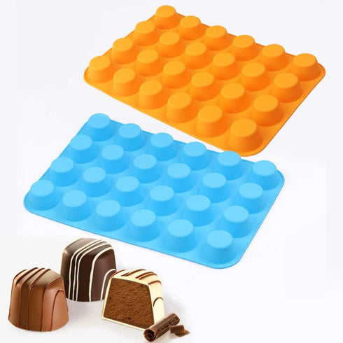 Silicone Muffin Pan, Cupcake Pan, 24 Cups, Food Grade Non-stick Baking Molds, 3 Pcs