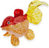 Tiny 2½" Red Orange Oranda Goldfish - Miniature Hand Blown Glass Ryukin Ranchu Fantail Collectible Figurines