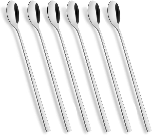 AOOSY Long Handle Spoon, 9-inch Ice Tea Spoon, Premium 18/10 Stainless Steel, Set of 6