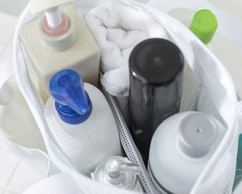 ALYER Large Mesh Dive Tote Bag - Portable Shower Caddy Bath Organizer with Separated Inner Compartment, Durable Handles