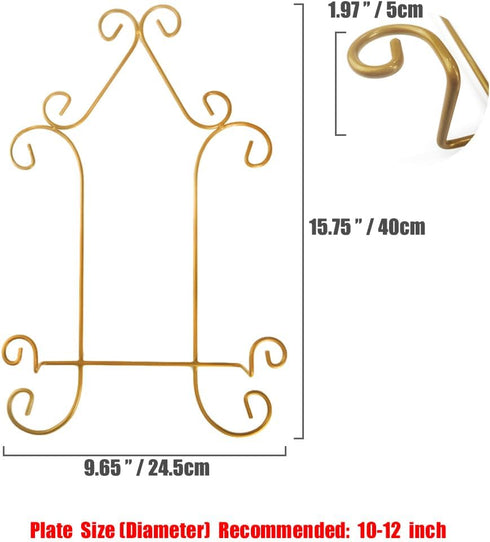 Plate Stand Holder for Wall Hanging Display Rack, Metal Easel Photo Holder for Books, Bowls, Platters