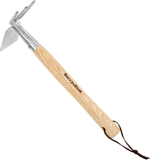 Berry&Bird 2IN1 Hand Tools Hoe and Cultivator, Stainless Steel Garden Hand Tiller