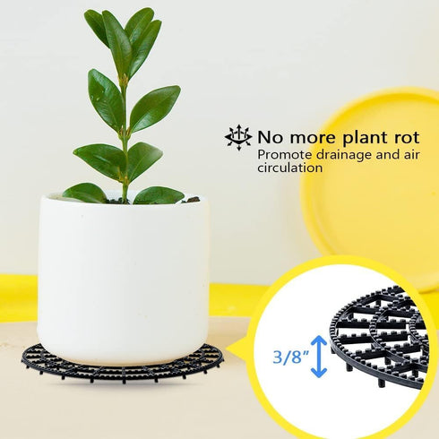 WISHDIAM 6PCS Plant Riser, 12 inches Adjustable Heavy Plant Stand for Indoor, Outdoor, Airflow and Drainage