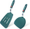Silicone Spatula Set of 2 - Tenta Kitchen Slotted Angle Spatula, Round Pancake Spatula, Heat Resistant