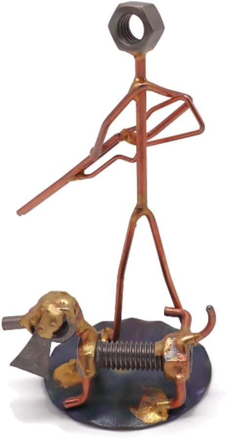 Man's Best Friend Collectible Handmade Metal Art Figurine, Unique Desk Accessories and Office Décor for Dog Lovers