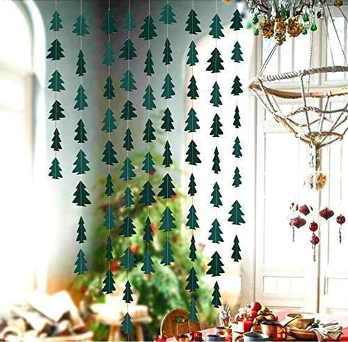 Cheerland Christmas Tree Garland, Camping Decorations for Woodland Theme Party, Dark Green