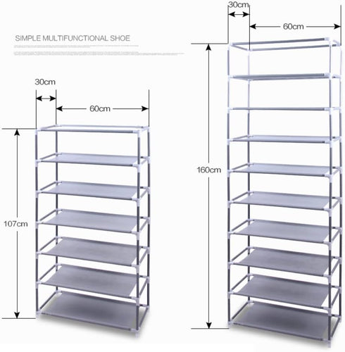 Generic 63" 10-Floor Closet, The Large Shoe Rack Large with dust Cover Shoe Rack with Covers on The Non-Woven Shoe