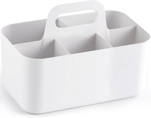Multiuse Caddy Organizer with Handle - Stackable Plastic Bin for Art, Craft, Makeup, Bathroom, Kitchen, Office