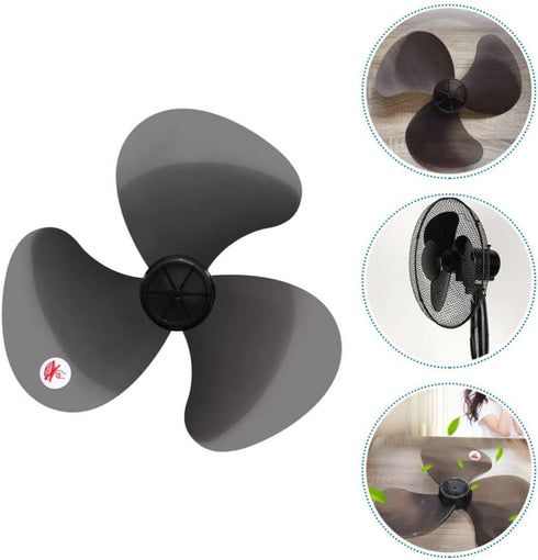 LIFKOME 16 Plastic Fan Blade Leaves, Universal Household Standing Fan Replacement Part with Nut Cover