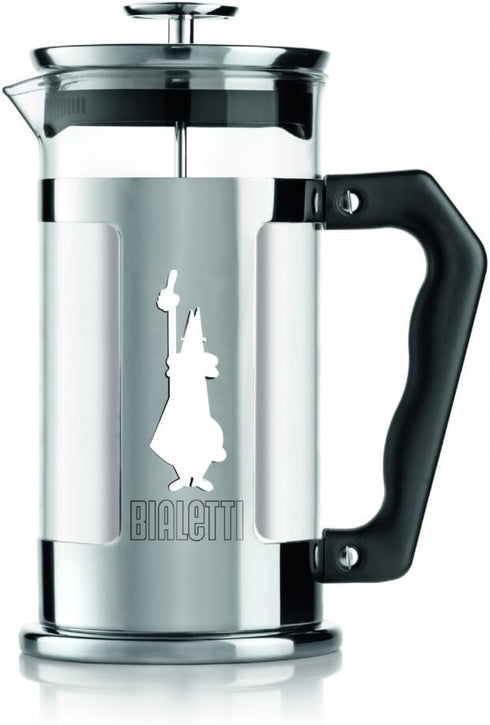 Bialetti French Press Coffee Maker, 8 Cup, Stainless Steel Preziosa