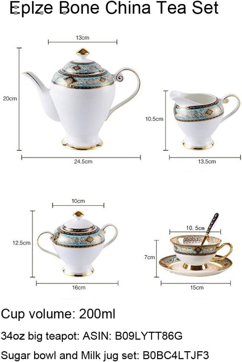 YBK Tech Euro Style Bone China Cup & Saucer Set, Ceramic Tea Coffee Cup for Home Kitchen