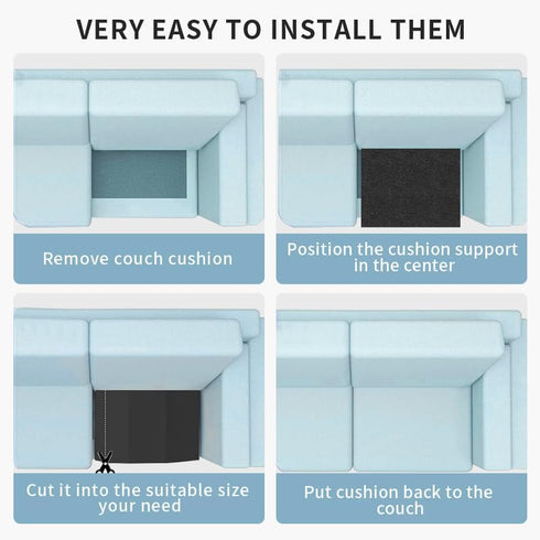 YIYIREA 22"x22" 40D 2-Pack Couch Cushion Support for Sagging Seat Sofa Furniture Seat Cushion Sagging Repair Curved