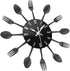 Timelike Kitchen Wall Clock (3D Removable Modern Creative Cutlery Design, Black, Wall Decal Room Decoration)