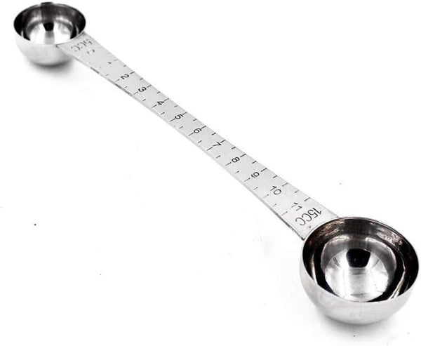 CoaGu Dual-Measure Coffee Scoop Set: 1 Tsp (5ml) & 1 Tbsp (15ml) Long-Handled Stainless Steel Scoops