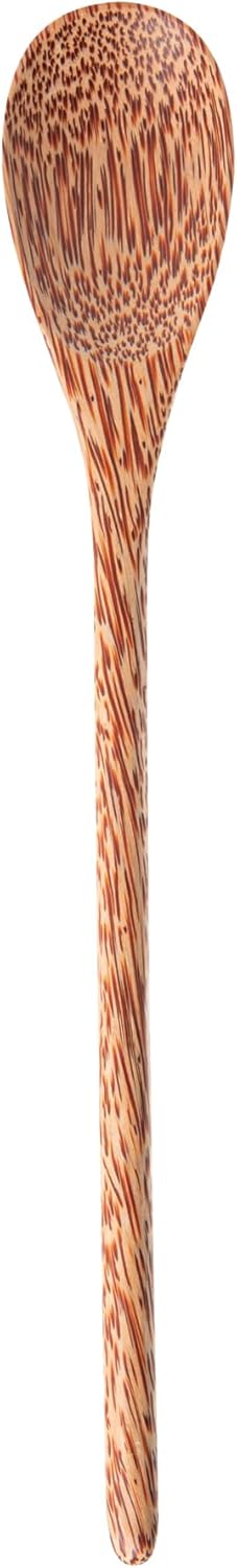 Restaurantware - Coco Casa 14.3 Inch Handmade Serving Spoon, 1 Greaseproof Coconut Spoon - Lacquered, Sustainable, Brown Coconut Serving Flatware, For Serving With Hot And Cold Foods
