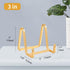 4 Pack Plate Holder Easel Display Stand - 3 Inch Metal Stands for Display Pictures | Photo Frames | Decorative Plates -