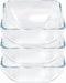 Small 5 Inch Square Tempered Glass Salad Bowls Set, 15 oz Serving Bowls, Set of 3