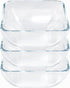 Small 5 Inch Square Tempered Glass Salad Bowls Set, 15 oz Serving Bowls, Set of 3