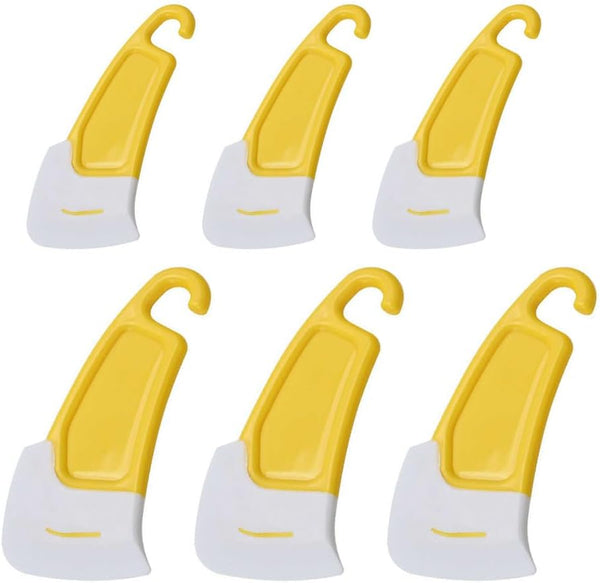 6Pcs Oil-Proof Silicone Pan Scraper, Cleaning Scraper, Non Stick Kitchen Utensil for Dish Cleaning