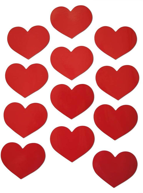 Novel Merk Red Heart Love Small Refrigerator Magnets Set, 12 Pieces for Teacher Decorations