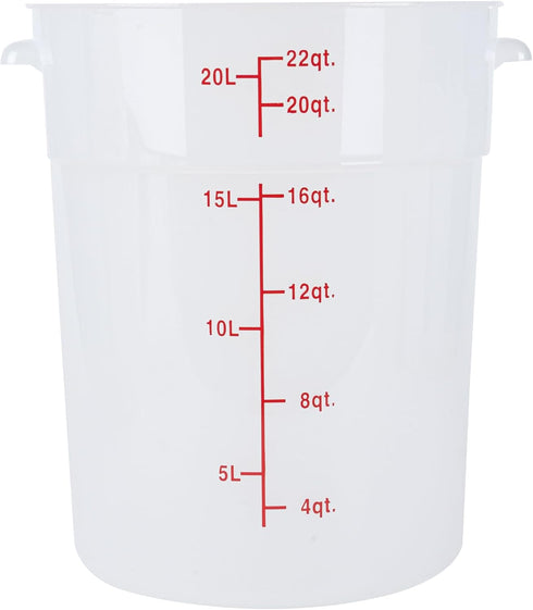 Restaurantware-Met Lux 22 Quart Food Storage Container - Translucent Storage Container with Red Volume Markers